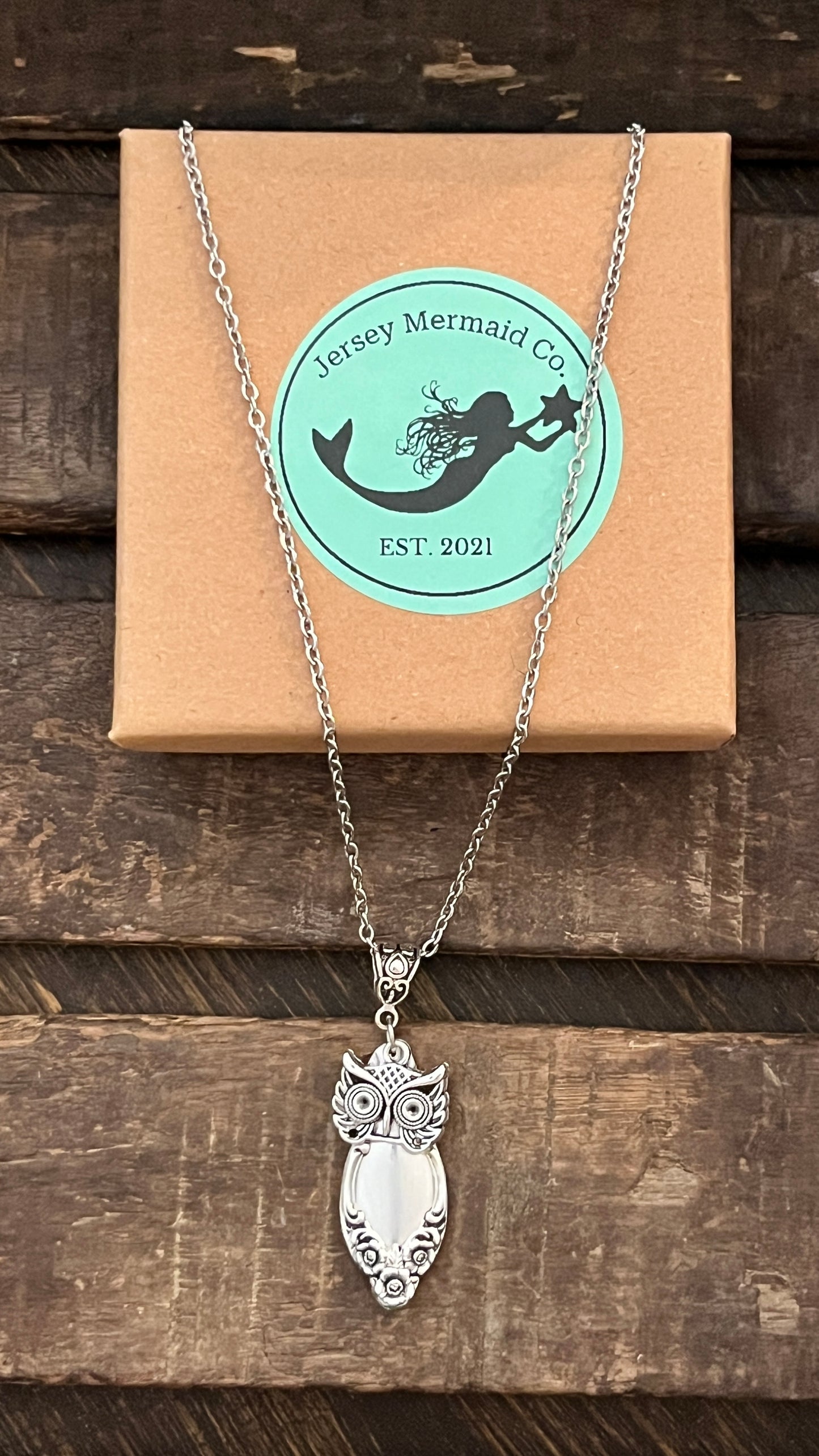 OWL Pendant - Pattern: Lady Densmore, Vintage 1955(made from a teaspoon handle)