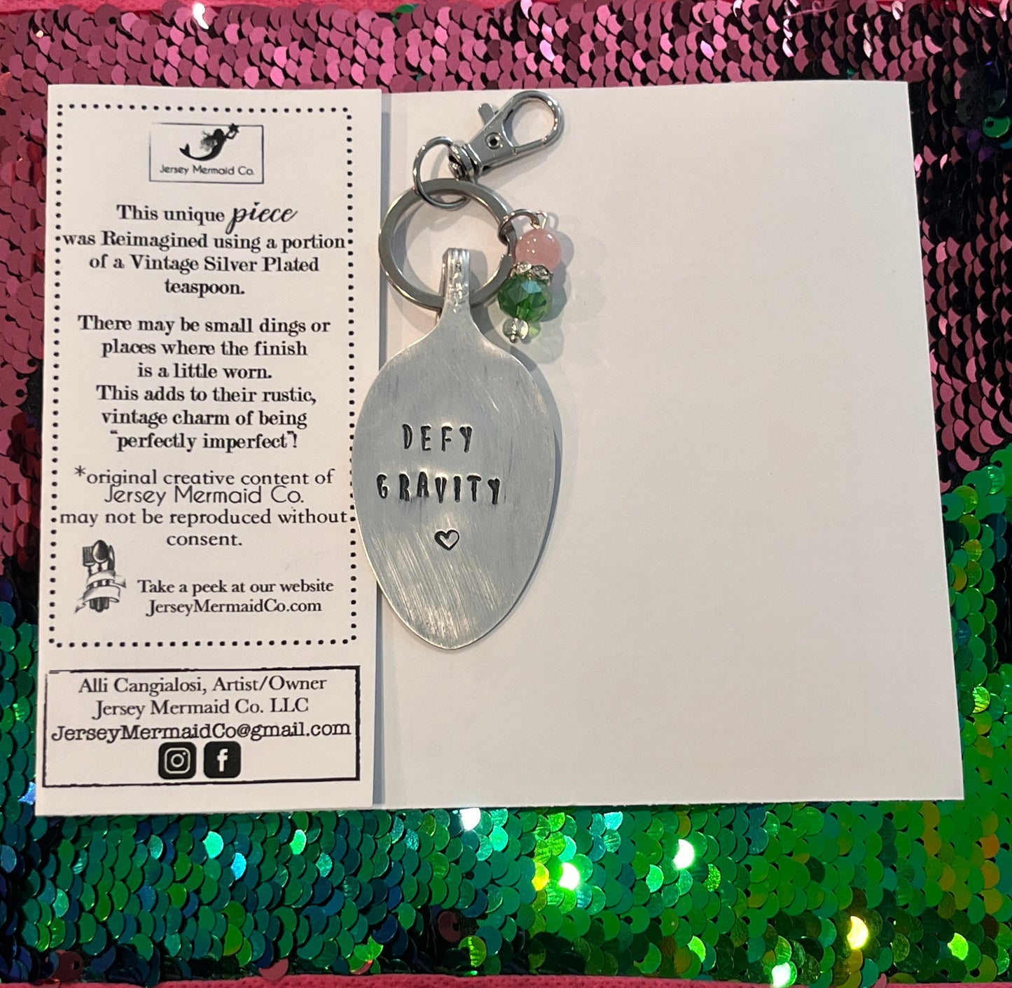 Defy Gravity Keychain/clip on