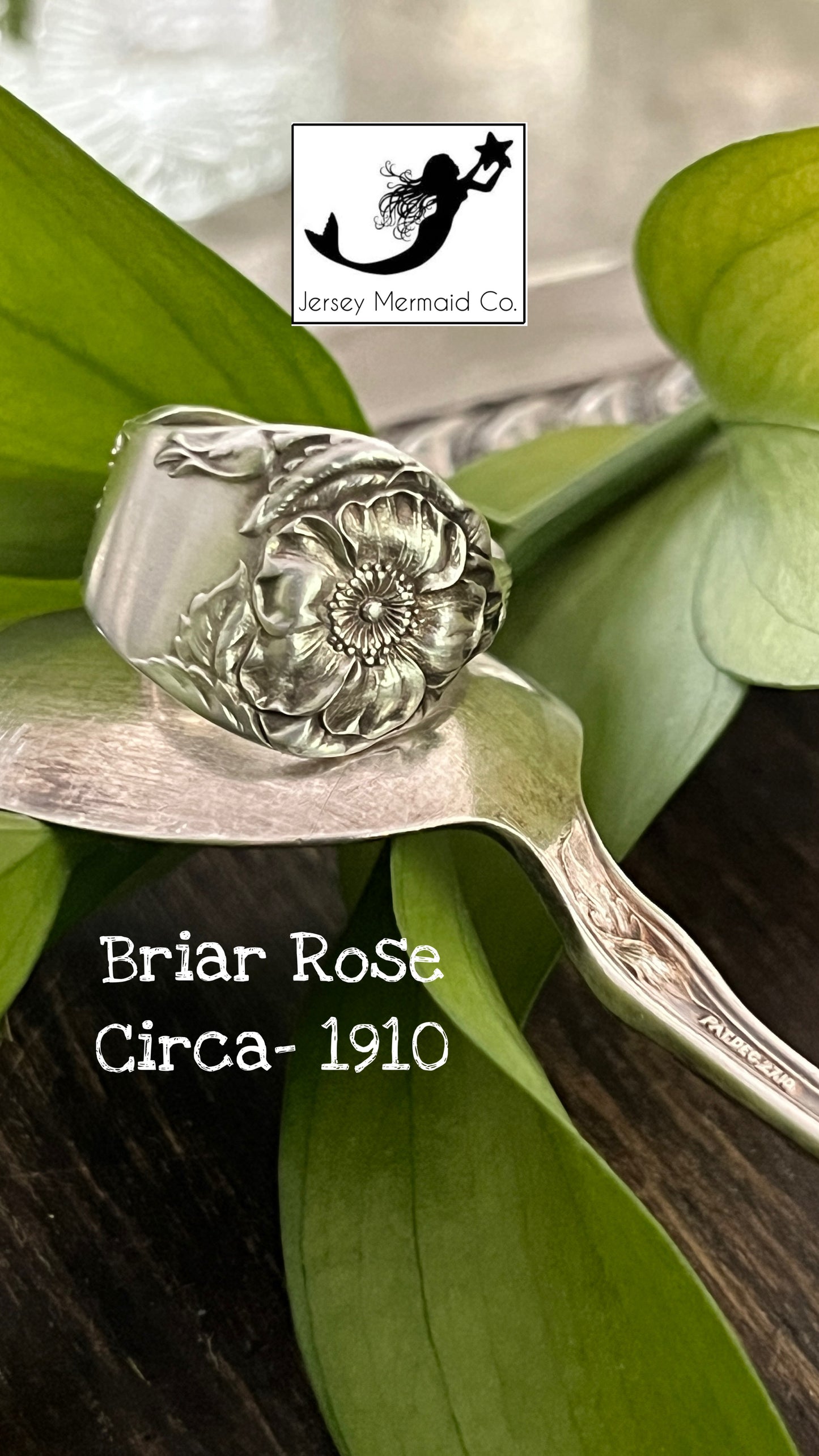 Briar Rose Teaspoon Spoon Ring- Antique- Circa 1910