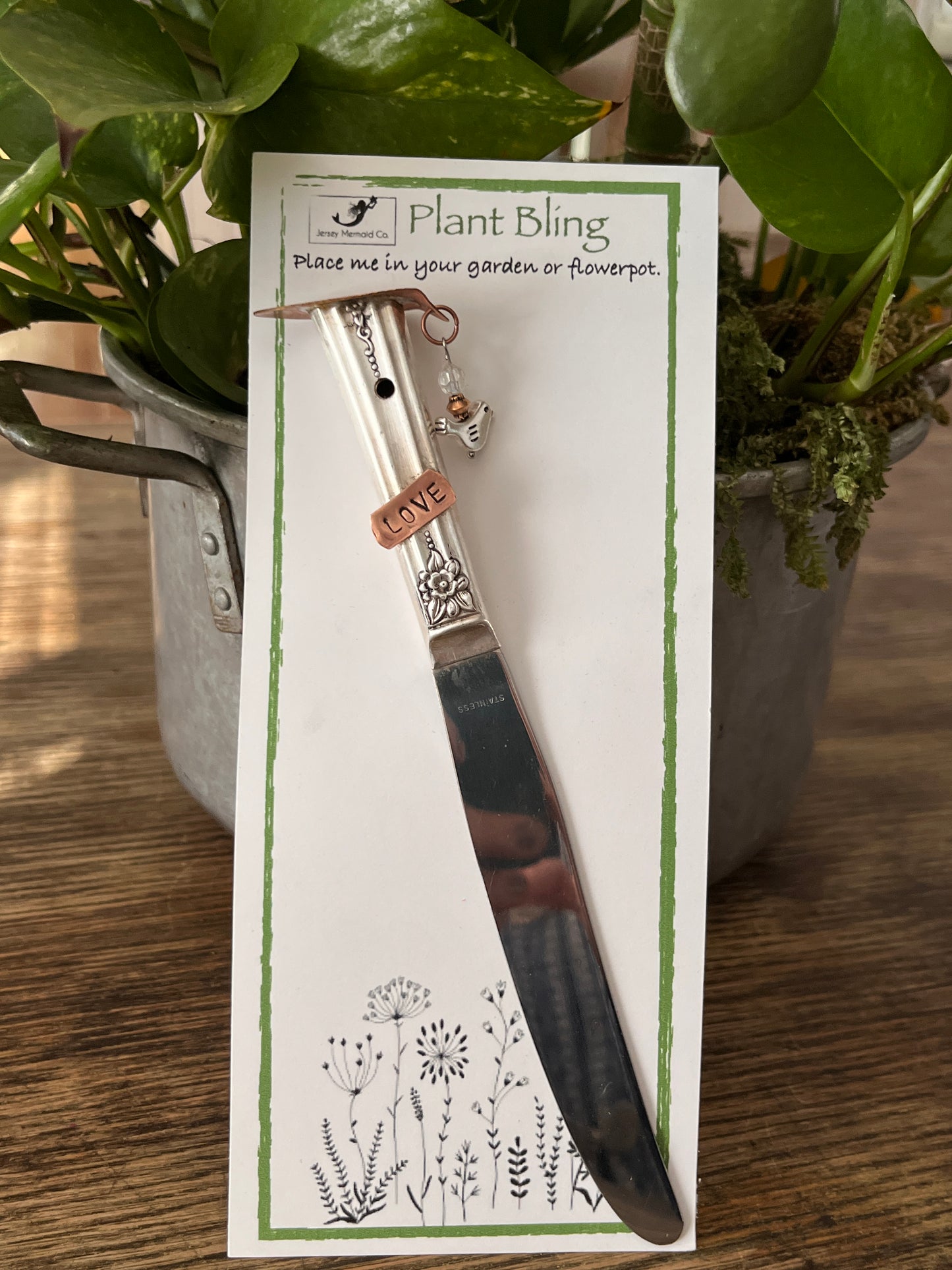 Birdhouse Plant Bling with stamped word