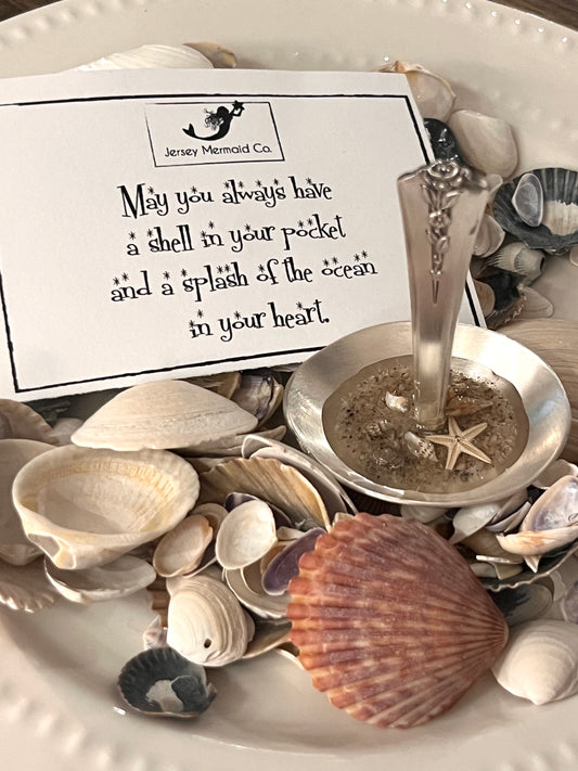 Ring Holder- Resin with sand & seashells -