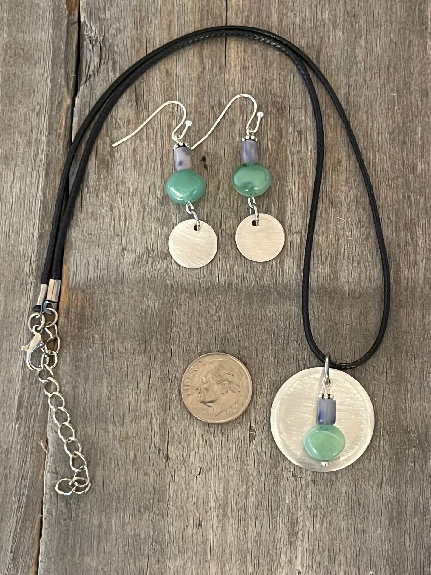 Circle Necklace and Earring set with beads