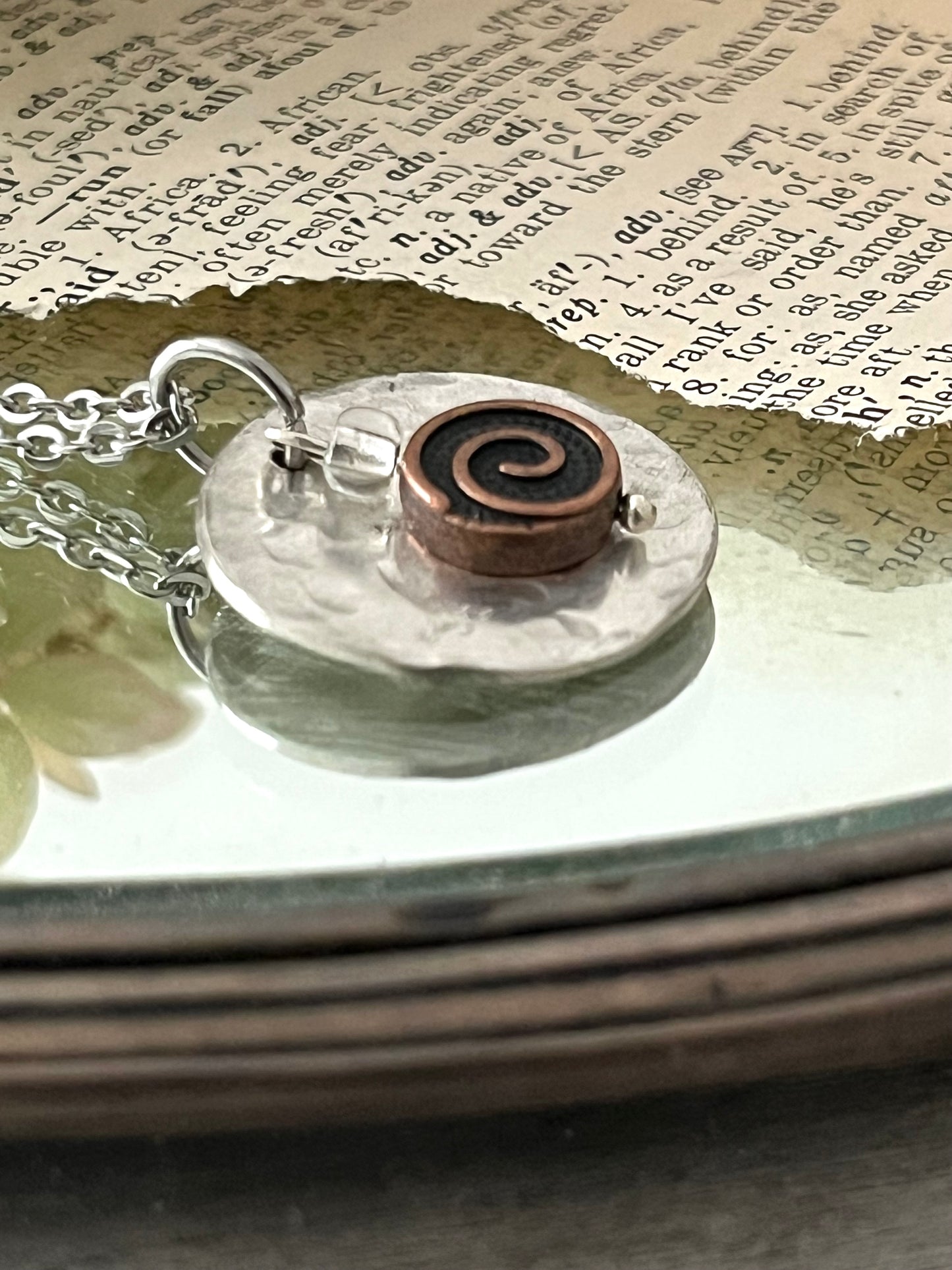 Circle Necklace with copper charm