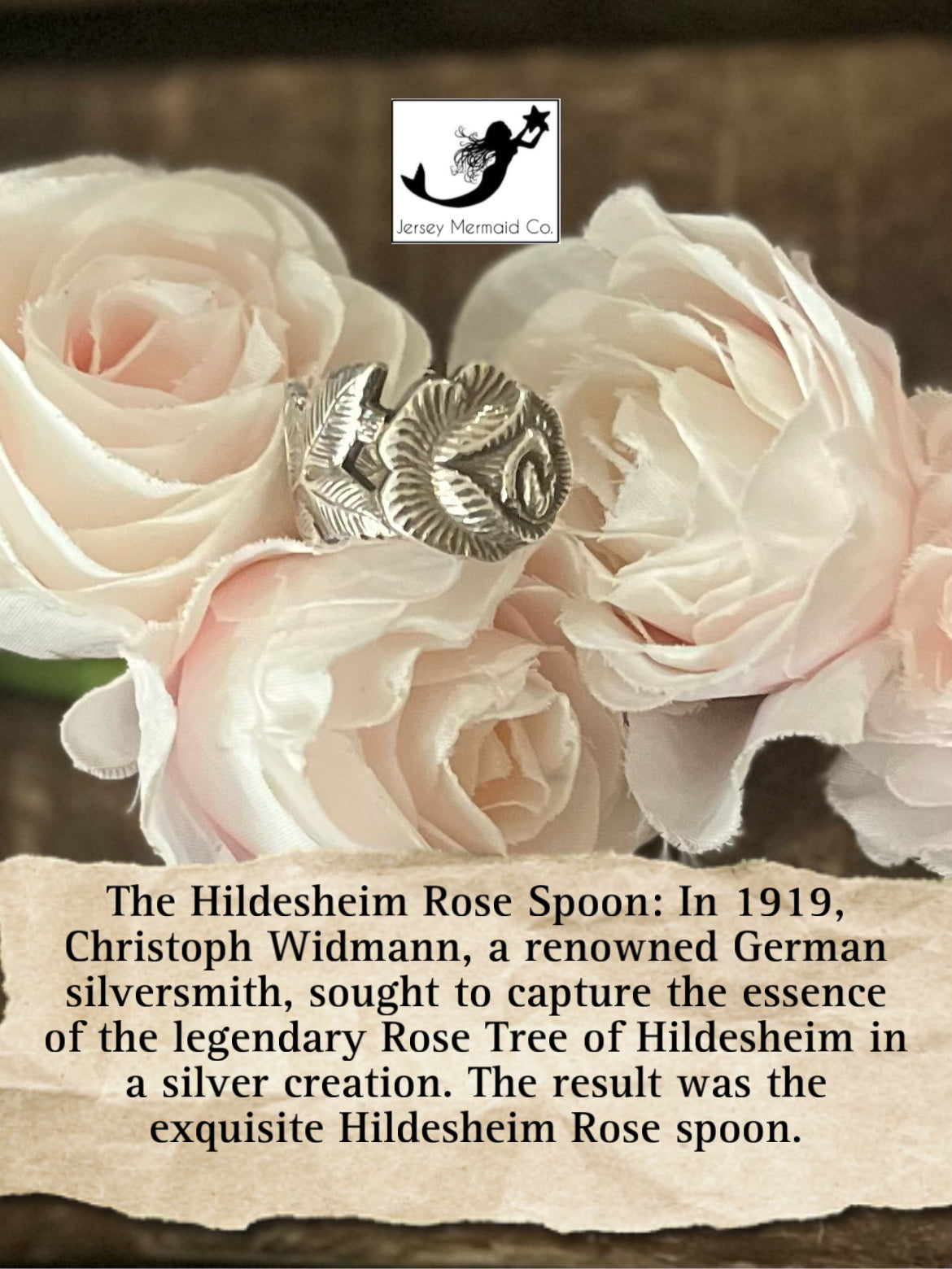 Hildesheim Rose- Silver plated Spoon Ring - Vintage Mid Century from Germany